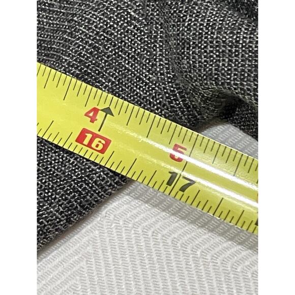 Bebe Jacket Womens 6 Charcoal Blazer 2 Button Tweed Texture Plaid Trim Peplum - Picture 9 of 16